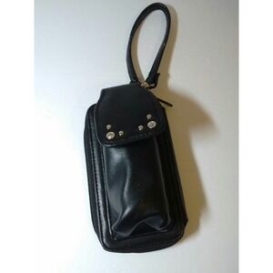 Wristlet Wallet for Women  Black‎ Small Convenience Travel Minimalist